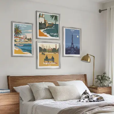 Wall art set coastal cities architecture print
