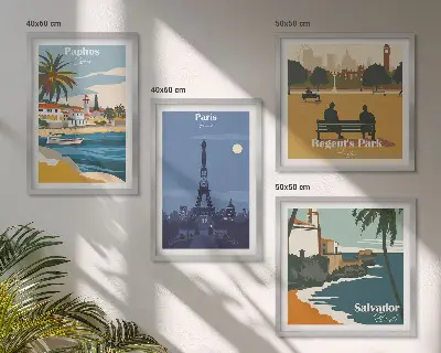 Wall art set Coastal cities architecture