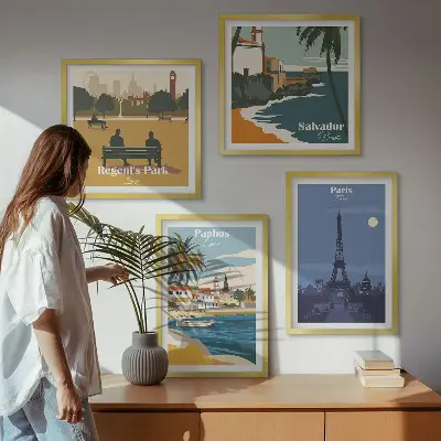 Wall art set coastal cities architecture print