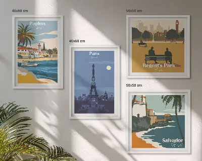 Wall art set Coastal cities architecture