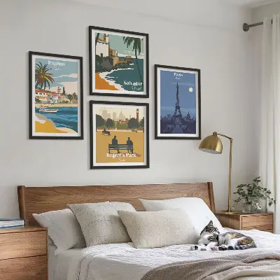 Wall art set Coastal cities architecture
