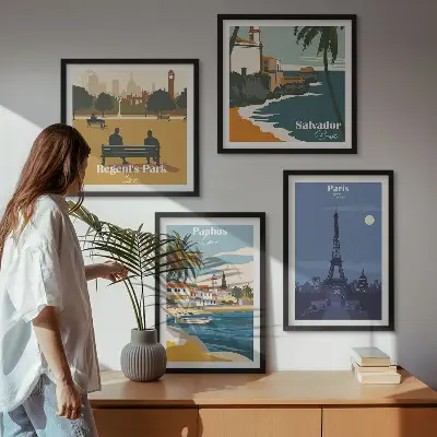Wall art set coastal cities architecture print