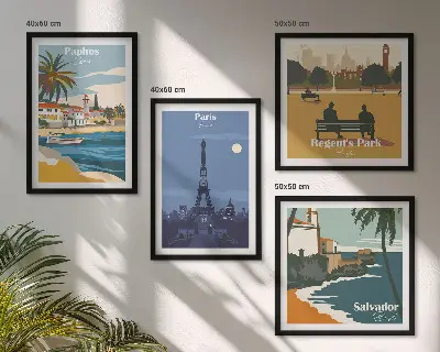 Wall art set Coastal cities architecture