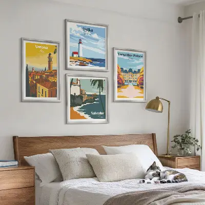 Wall art set Views of famous places by the sea