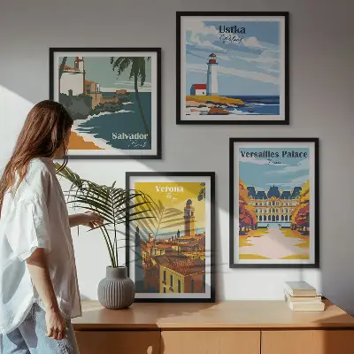 Wall art set Views of famous places by the sea