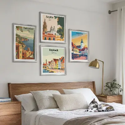 Wall art set Coastal cities architecture