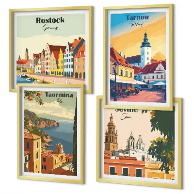 Coastal Cities Architecture Wall Art Set 