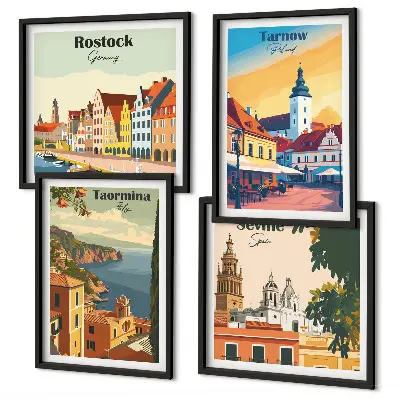 Coastal Cities Architecture Wall Art Set 