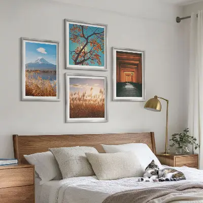 Japanese nature landscape wall art set of 4 pieces