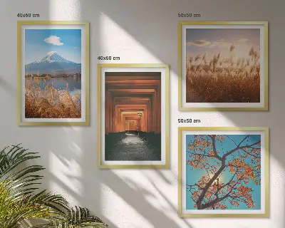 Japanese nature landscape wall art set of 4 pieces