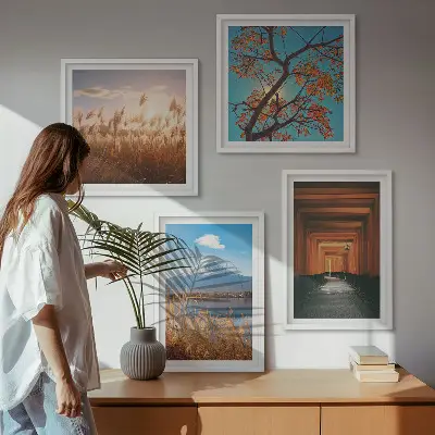 Japanese nature landscape wall art set of 4 pieces