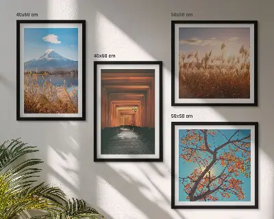 Japanese nature landscape wall art set of 4 pieces