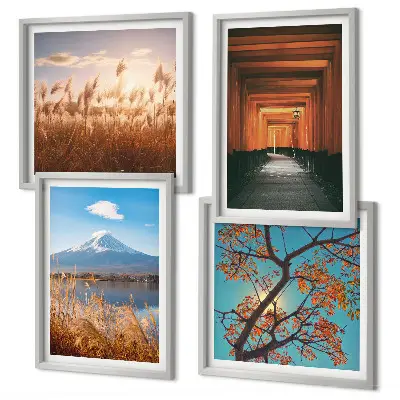 Japanese nature landscape wall art set of 4 pieces