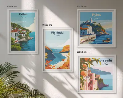 Retro landscape wall art set picturesque artistic prints