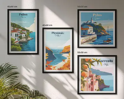 Retro landscape wall art set picturesque artistic prints