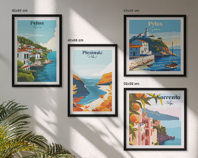 Wall art set Retro landscapes in a picturesque style