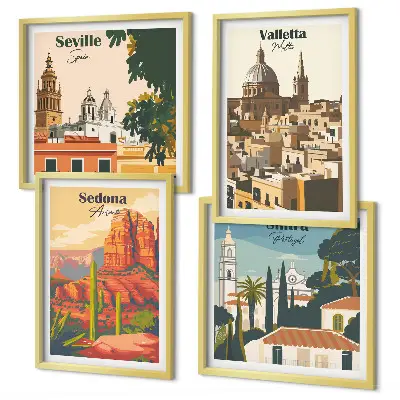 Multi-piece wall decor set Retro cityscapes Sedona Sintra