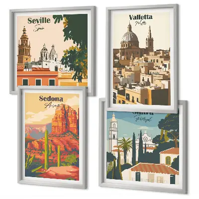 Multi-piece wall decor set Retro cityscapes Sedona Sintra