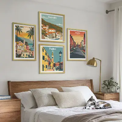 Wall art set Landscapes of cities and nature