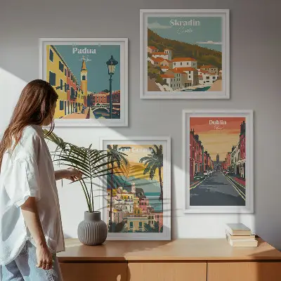Wall art set Landscapes of cities and nature