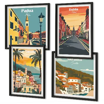 Wall art set Landscapes of cities and nature
