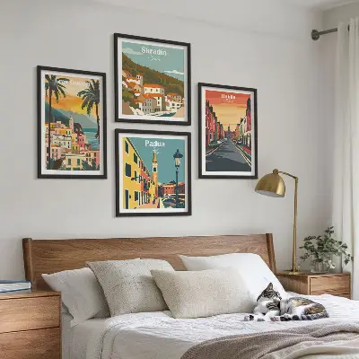 Wall art set Landscapes of cities and nature