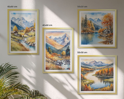 Multi-piece wall decor set Autumn landscapes of nature