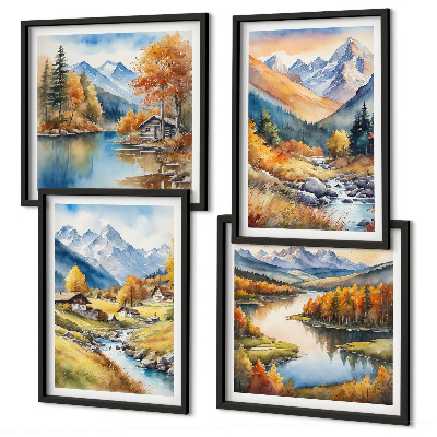 Multi-piece wall decor set Autumn landscapes of nature