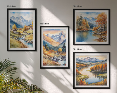 Multi-piece wall decor set Autumn landscapes of nature