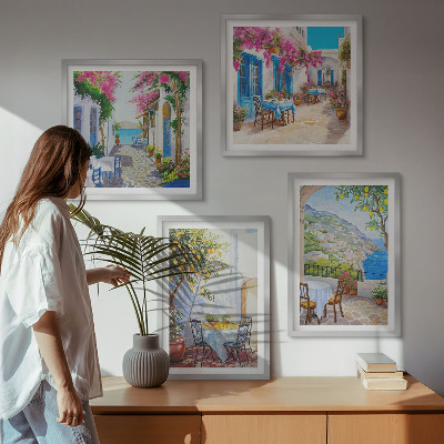 Multi-piece wall decor set Charming streets with plants