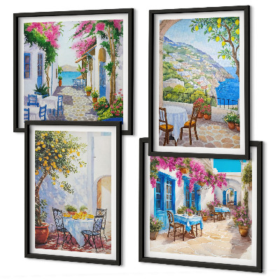 Multi-piece wall decor set Charming streets with plants