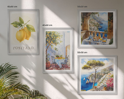 Wall art set Views of Positano lemon architecture