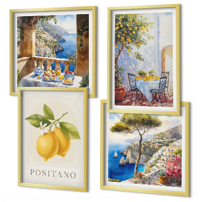 Wall art set Views of Positano lemon architecture