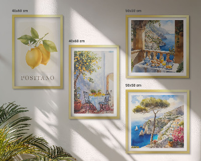 Wall art set Views of Positano lemon architecture