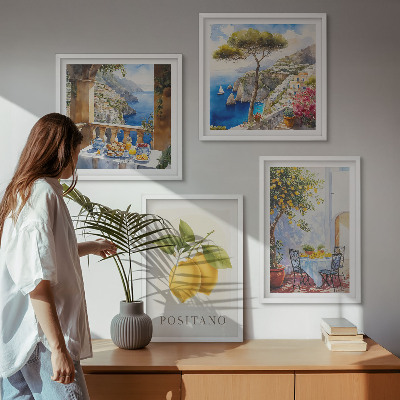 Wall art set Views of Positano lemon architecture