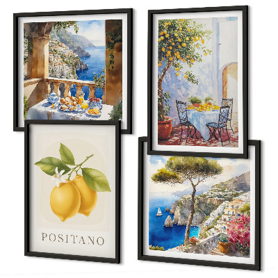Wall art set Views of Positano lemon architecture