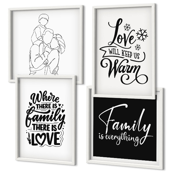 Multi-piece wall decor set Family, love, warmth, home