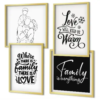 Multi-piece wall decor set featuring family, love, warmth, and home themes