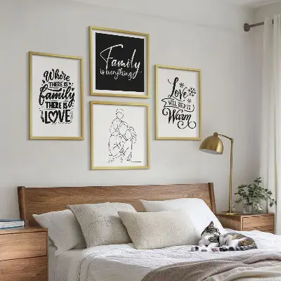 Multi-piece wall decor set featuring family, love, warmth, and home themes