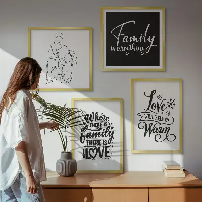Multi-piece wall decor set featuring family, love, warmth, and home themes