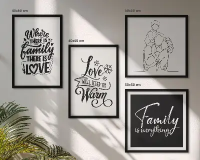 Multi-piece wall decor set featuring family, love, warmth, and home themes