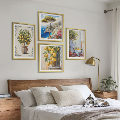 Set of 4 wall art pieces Lemon trees in the sun