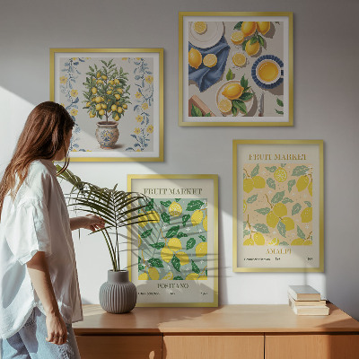 Multi-piece wall decor set Citrus tree fruit Italy