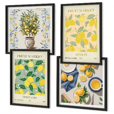 Multi-piece citrus tree wall decor set featuring an Italian fruit orchard theme