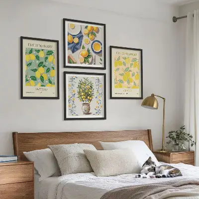 Multi-piece citrus tree wall decor set featuring an Italian fruit orchard theme