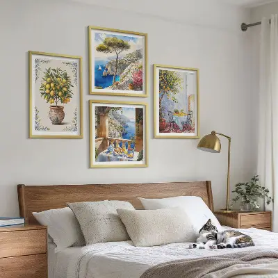 Sea lemon tree wall art set of 4 pieces