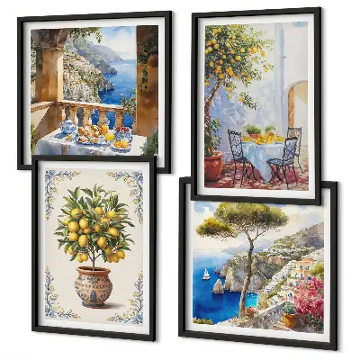 Sea lemon tree wall art set of 4 pieces