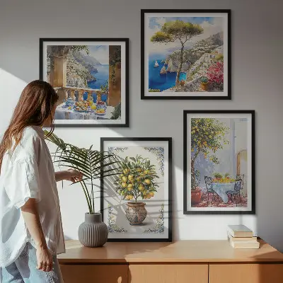 Sea lemon tree wall art set of 4 pieces