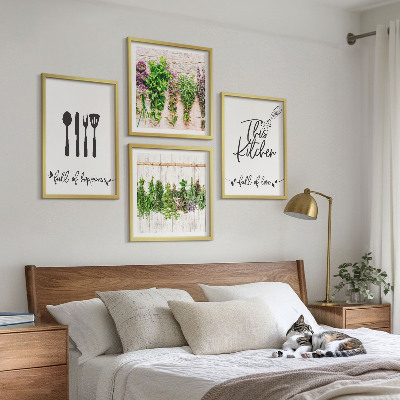 Multi-piece wall decor set Kitchen herbs plants inscriptions
