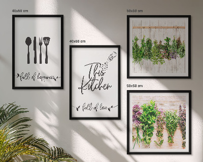 Multi-piece wall decor set Kitchen herbs plants inscriptions